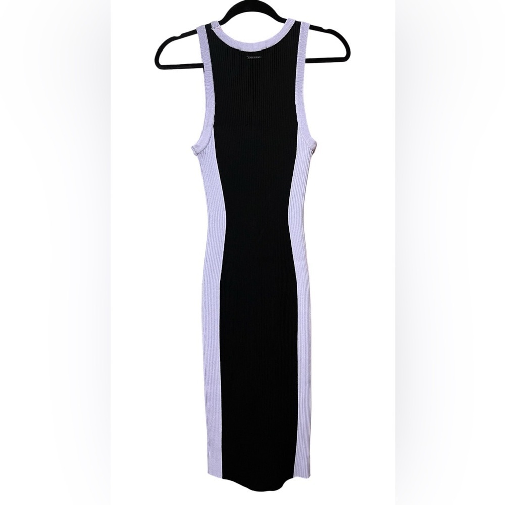 NWT Michael Kors Purple Black Sleeveless Stretch Bodycon Maxi Dress Size S - Picture 4 of 10